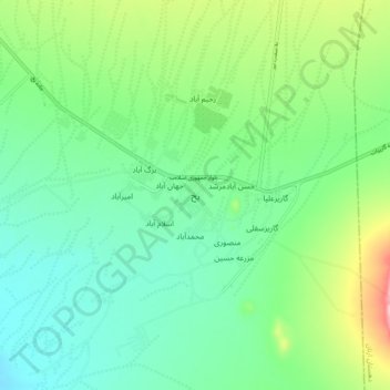 Bakh topographic map, elevation, terrain