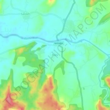Pohi topographic map, elevation, terrain