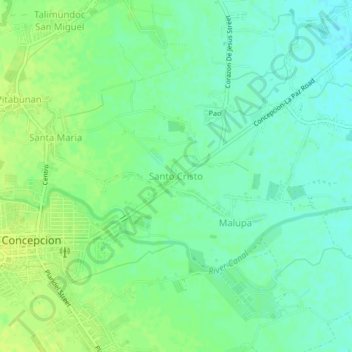 Santo Cristo topographic map, elevation, terrain