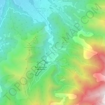 Casteil topographic map, elevation, terrain