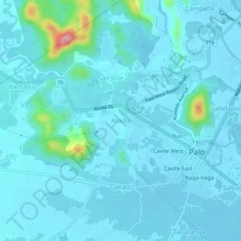 Arado topographic map, elevation, terrain