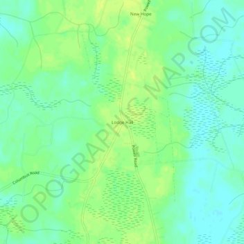 Lodge Hall topographic map, elevation, terrain