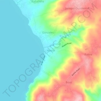 Wawa topographic map, elevation, terrain