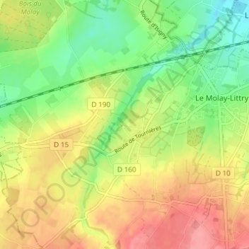 Le Vieux Moulin topographic map, elevation, terrain