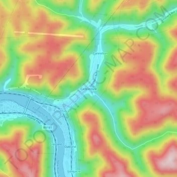 Carbondale topographic map, elevation, terrain