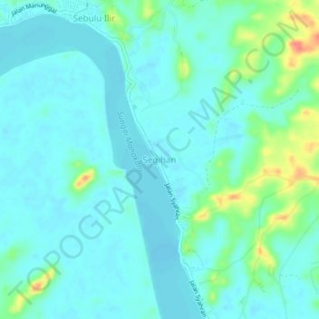 Segihan topographic map, elevation, terrain