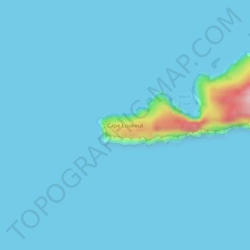 Cape Lookout topographic map, elevation, terrain