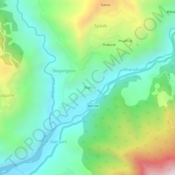 Than topographic map, elevation, terrain