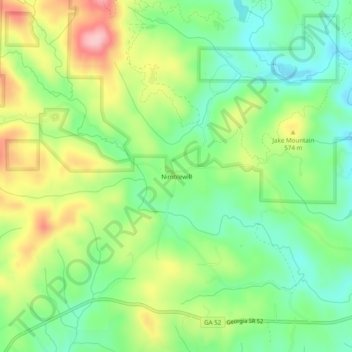 Nimblewill topographic map, elevation, terrain