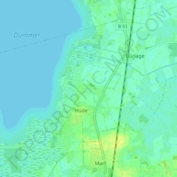 Sandbrink topographic map, elevation, terrain