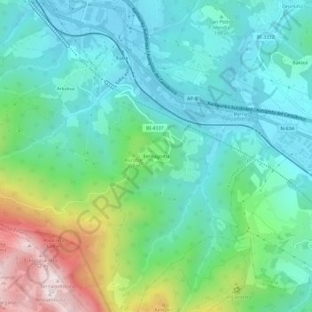 Bernagoitia topographic map, elevation, terrain