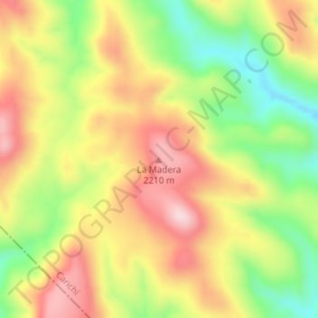 La Madera topographic map, elevation, terrain