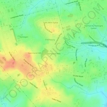 Hammond Hills topographic map, elevation, terrain