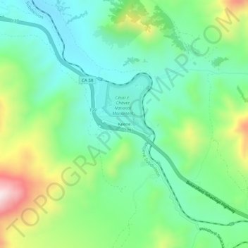 Keene topographic map, elevation, terrain