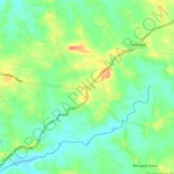 Perdoor topographic map, elevation, terrain