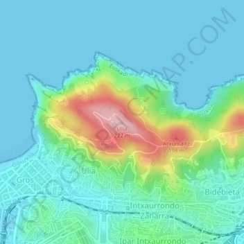 Ulia topographic map, elevation, terrain