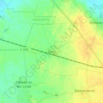 Frenz topographic map, elevation, terrain