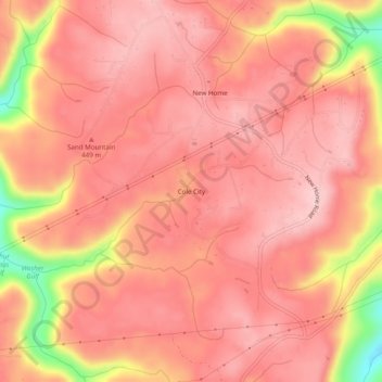 Cole City topographic map, elevation, terrain