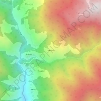 Darosh topographic map, elevation, terrain