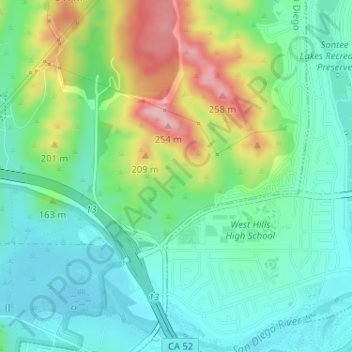 The Carousel topographic map, elevation, terrain