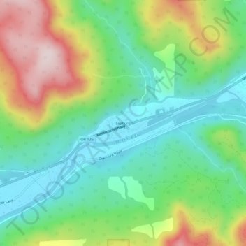 Leaburg topographic map, elevation, terrain