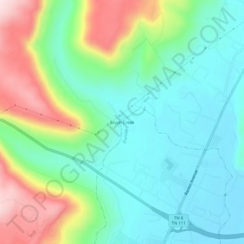 Brush Creek topographic map, elevation, terrain