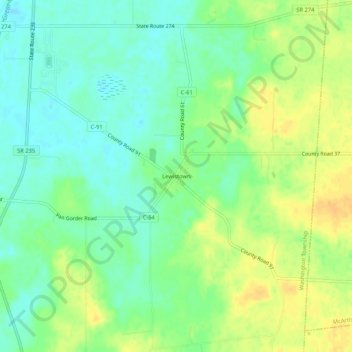 Lewistown topographic map, elevation, terrain