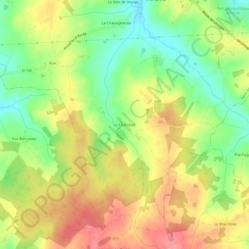 Le Chambon topographic map, elevation, terrain
