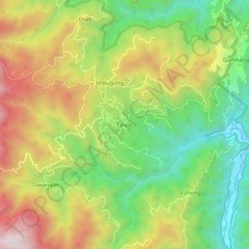 Tinoc topographic map, elevation, terrain