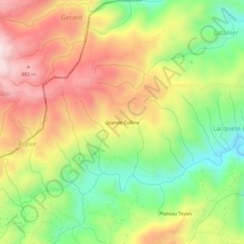 Grande Colline topographic map, elevation, terrain