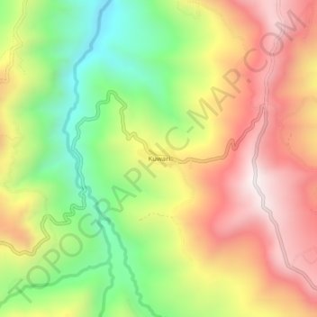 Kuwari topographic map, elevation, terrain