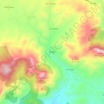 El Villar topographic map, elevation, terrain