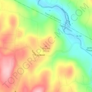 Tory Hill topographic map, elevation, terrain