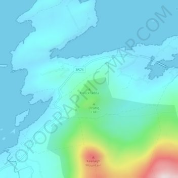 Knockfadda topographic map, elevation, terrain