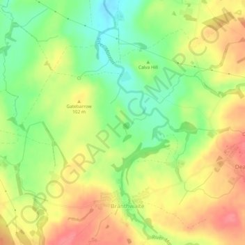Broomy Hill topographic map, elevation, terrain