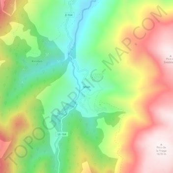 Silván topographic map, elevation, terrain