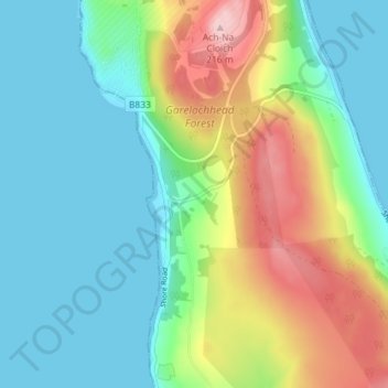 Peaton topographic map, elevation, terrain