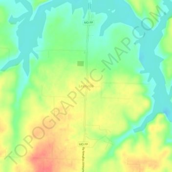 Leesville topographic map, elevation, terrain