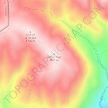 Loma Larga topographic map, elevation, terrain
