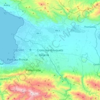 Croix-des-Bouquets topographic map, elevation, terrain