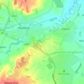 Hoo Hill topographic map, elevation, terrain