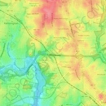 Forest Glen topographic map, elevation, terrain