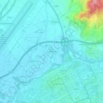 Yurre topographic map, elevation, terrain
