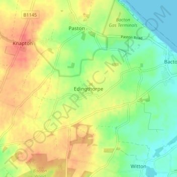 Edingthorpe topographic map, elevation, terrain