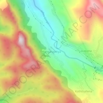 Hangarapitiya topographic map, elevation, terrain