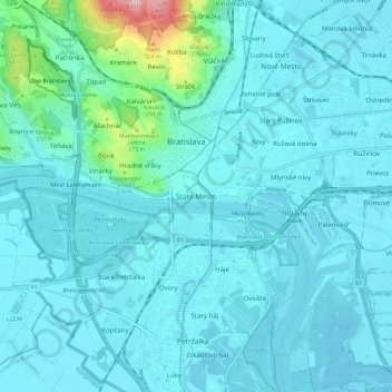 Old Town topographic map, elevation, terrain