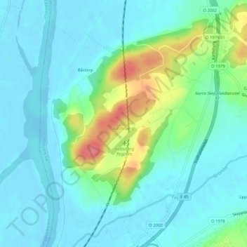 Kattleberg topographic map, elevation, terrain