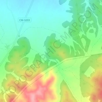 Cerro del Calderón topographic map, elevation, terrain