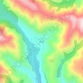 Burbia topographic map, elevation, terrain