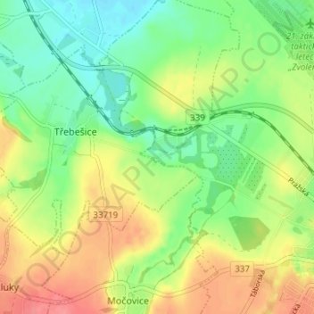 Lochy topographic map, elevation, terrain